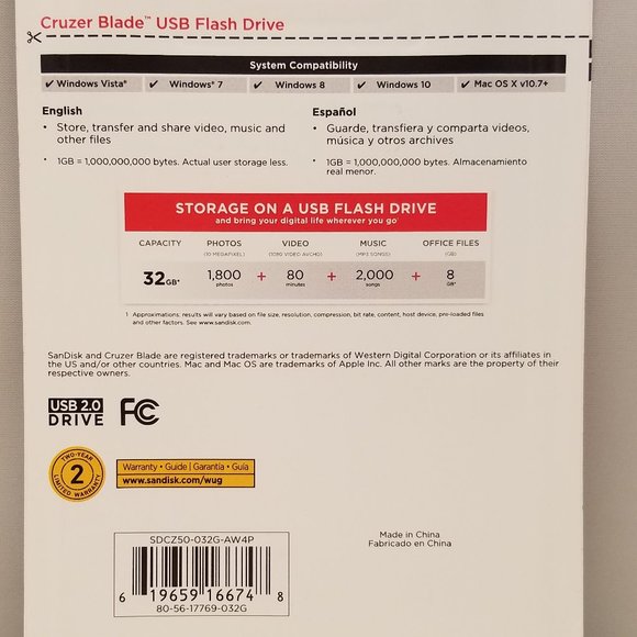 SanDisk Cruzer Blade USB Flash Drive 32 GB Pink  🆕 - Picture 2 of 3